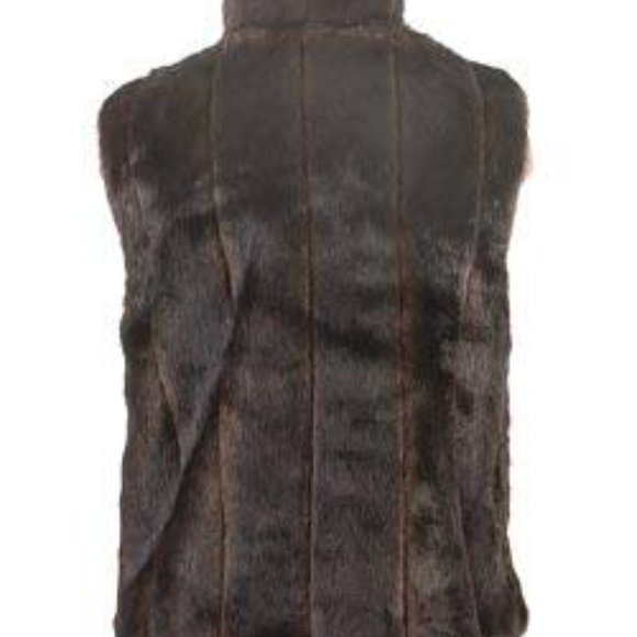 FAUX VEGAN MINK FUR REVERSIBLE VEST Sz M - Picture 6 of 10